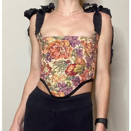 Women Sexy Bustiers Corsets Backless Crop Tops Camisole Tank Top Waistcoat Sexy Square Neck Slim Vest Top Backless