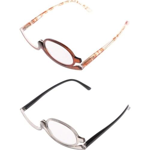 Women Makeup Magnifying Reading Glasses Rotary Flip Make Up Eye Glasses +1 +1.5 +2 +2.5 +3 +3.5 +4.0 50JB