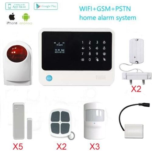 Golden security WiFi gsm Home Security Intruder Alarm System with Wireless Outdoor Siren /Water leakage sesor/wireless relay