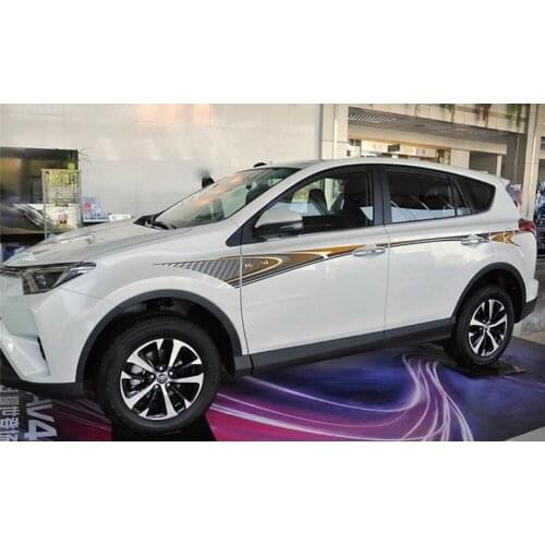1 Set Car Body Side Graphics Decals Stickers For Toyota RAV4 2014-2019 Left & Right Exterior Door Decor Colorful Strip Trim