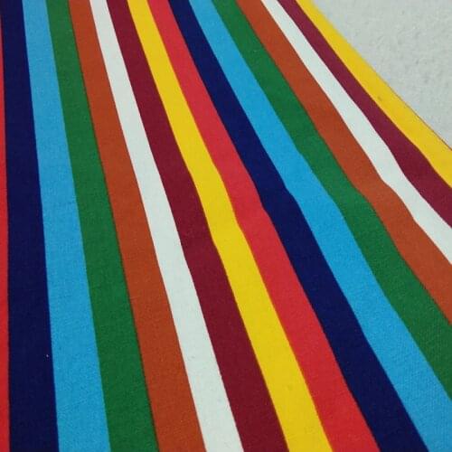 100% Cotton viaPhil Tough & Thick Rainbow Color Stripe Printed Cotton Canvas Fabric Animal Fabric Patchwork Home Decor