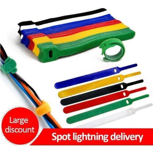 15cm 100 pcs T-type Velcro Cable Tie Wire Storage Cable Computer Data Cable Power Cable Tie Wire Velcros Adhesive Sticker Strap