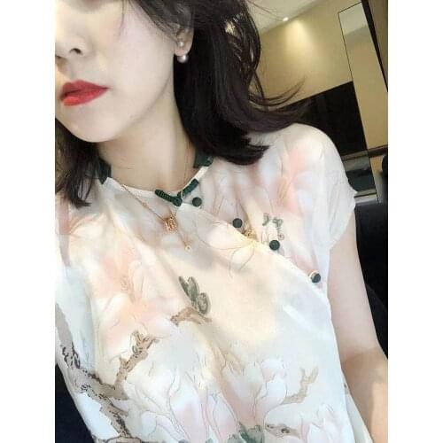 2021 vintage floral print traditional chinese clothing women chinese style hanfu top qipao cheongsam top ethnic tang top blouse