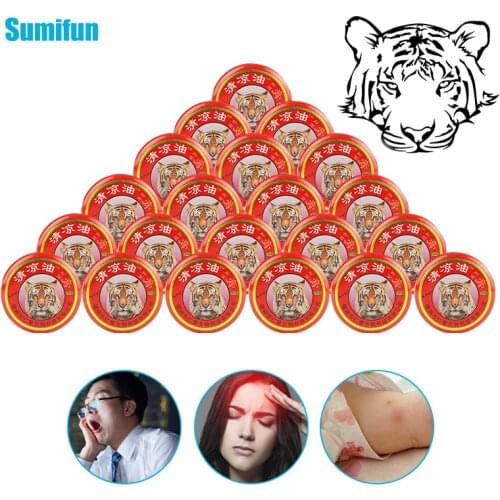 Sumifun 6Pcs 3g Tiger Cooling Balm Ointment Anti Intching Cool Cream For Dizziness Cold Headache Remove Bad Smell Family Use