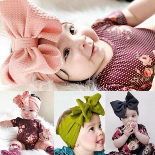 Baby Accessories Newborn Infant Headband Baby Girls Headwear Solid Bowknot Soft Turban Knot Hairband Baby Gifts