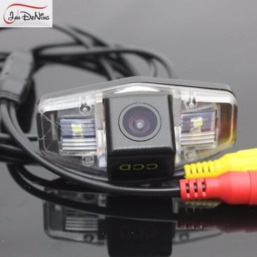 JanDeNing HD CCD Car Rear View Parking/ Backup Reverse Camera/ Waterproof License Plate Light OEM For Honda City 4D 2003-2009