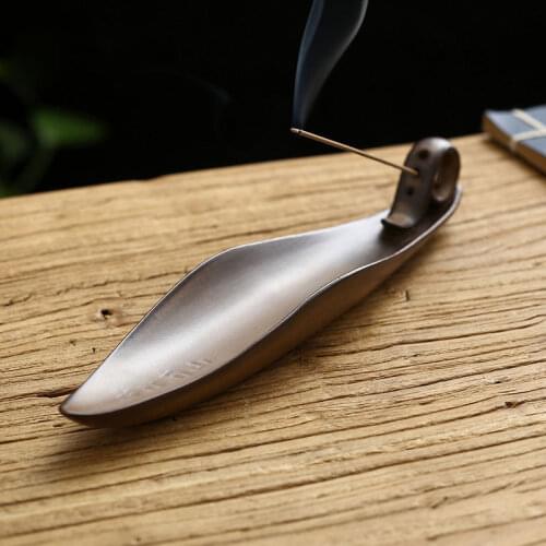Buddha Stick Incense Holder Vintage Incense Stick Censer Buddhist Temple Supplies Chinese A leaf Boat Incense Burners