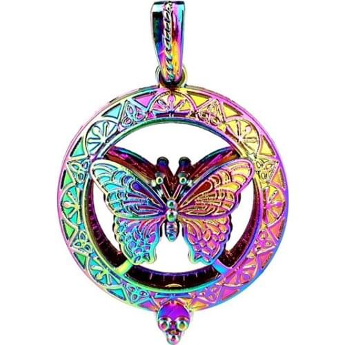 C830 5pcs/lot COLORS Butterfly Beads Cage Pendant Locket Fairytale Party Essential Oil Diffuser