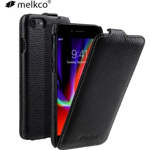 Genuine Leather Flip Phone Case For iPhone 7 8 Plus SE 2020 6 6s Business Luxury Vertical Open Real Cowhide Cases Bag Cover