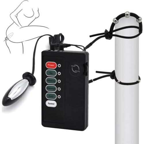 Electro Anal Plug Massager G-Spot Electro Medical Themed Toys Sex Toy For Men Masturbation Electric Shock Penis Rings Sex Shop