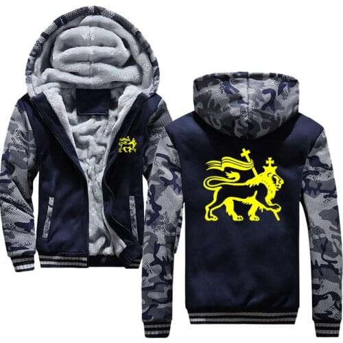 Rasta Lion Of Judah Classic Autumn Winter Sweatshirt For Men Thick Zipper Coat VIKINGS Harajuku Mens Jackets Hoodies Male