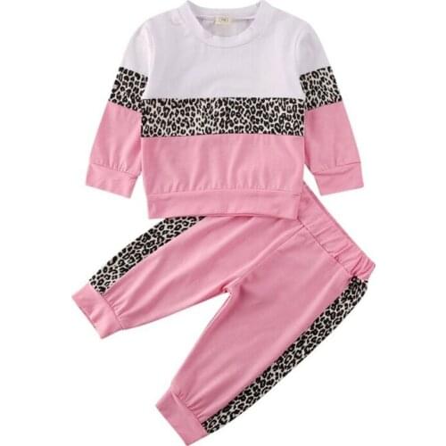0-5 year 2019 Toddler Kid Baby Girl Shirt Pants Trousers Leopard Outfits Clothes 2PCS fashion leopard girls clothing set