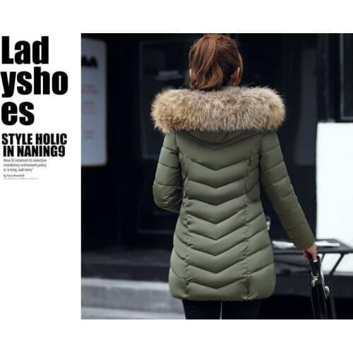 MLCRIYG Plus Szie 4XL Autumn Winter Warm Wadded Jacket Women Long Parkas New Cotton Padded Coat Fur Collar Overcoat GJ268