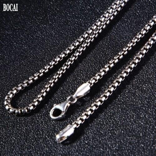 100% solid s999 pure silver round snake bone necklace for men 3MM section fashion silver chain 2020 new men necklace silver