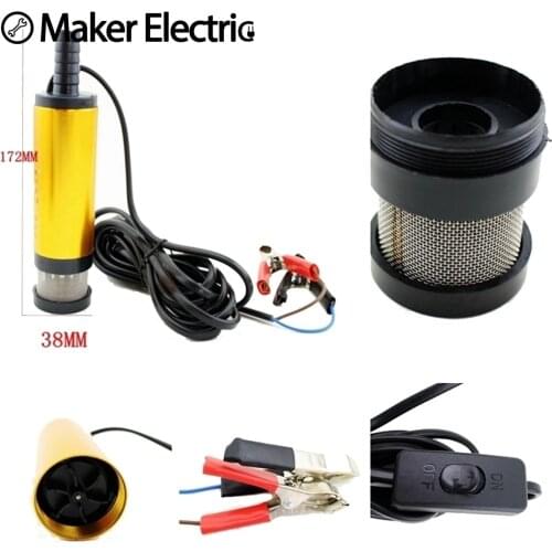 12V Car Electric Submersible Pump Diesel Fuel Water Oil Transfer Submersible Pump with On/Off Switch Oil Engine Transfer pump