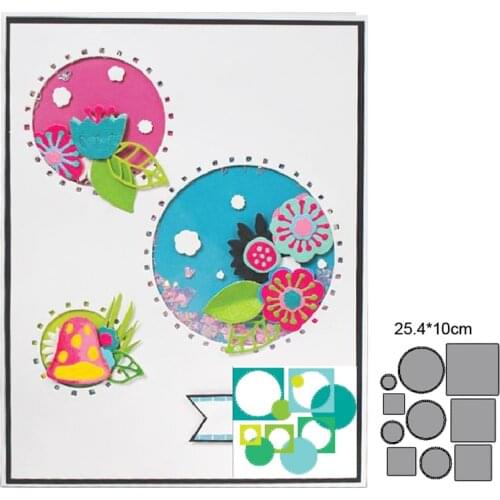 2021 New Metal Cutting Dies Cut Mold Square Circle Frame Decoration Scrapbook Paper Craft Knife Mould Blade Punch Stencils dies