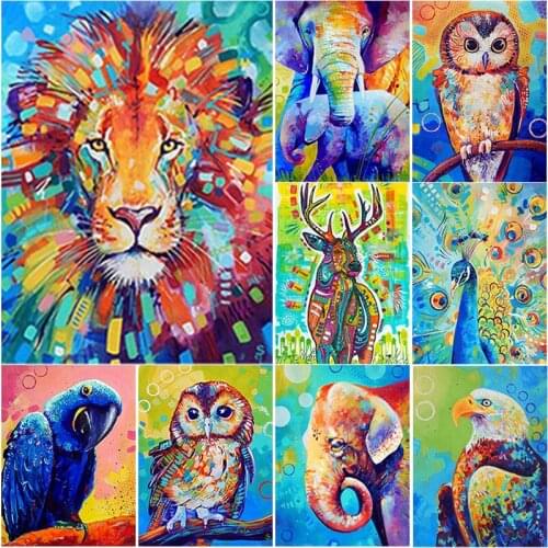 New 5D DIY Scenery Diamond Painting Animal Diamond Embroidery Cross Stitch Full Square Round Drill Manual Art Gift Home Decor