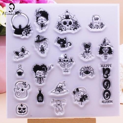 Halloween Boo Alinacutle CLEAR STAMPS DIY Scrapbooking Card Album Paper Craft Rubber Transparent Silicon Clear Stamp