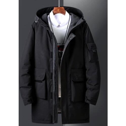 White Down Jacket Men Winter Thick Warm Long Parkas Hooded Coat Overcoat Windproof -30 Degrees Snow Down Jackets Doudoune Homme