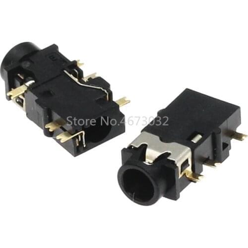 10PCS 3.5 MM headphone socket Audio socket PJ-342 Surface mounted 6 feet Double track gold plated PJ342
