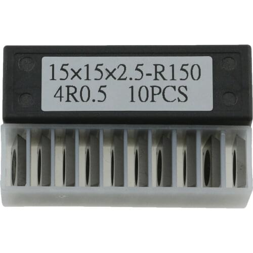 Square Wood Working Solid Carbide Reversible Insert cutter(15*15*2.5R150/4R0.5)4Edge For Lathe Head,Pack of 10