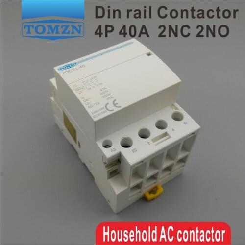 TOCT1 4P 40A 2NC 2NO 220V 400V~ 50/60HZ Din rail Household ac Modular contactor