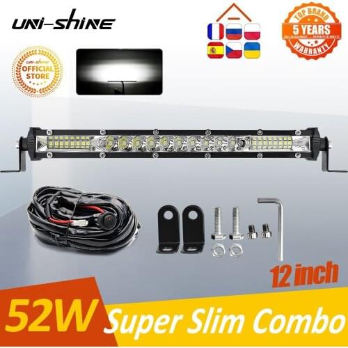 UNI-SHINE 12" Led Work Light 54W Combo Led Beams Light Bar DRL Auto Offroad Driving Light For Lada ATV 4X4 12V 24V Car Retrofit