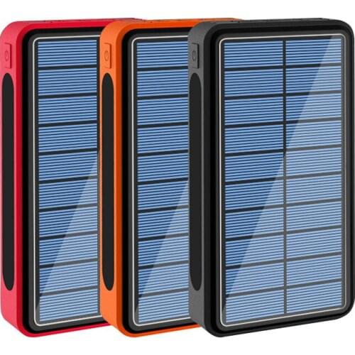 80000mAh Solar Power Bank Fast Charger Portable Charging with Camping Light 4USB External Battery for Iphone Xiaomi Samsung