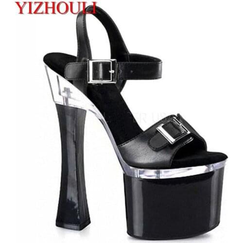 2018 Women Fashion Buckle Peep Toe Round Toe Suede High Heel Sandals Lady Sheepskin shoes for women 18cm