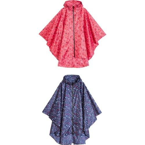 Women Unisex Outdoor Raincoat Packable Hooded Poncho Hiking Zip Rain Jacket