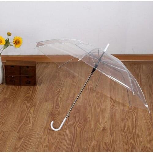 50PCS Wholesale Transparent Multicolor Umbrellas Clear PVC Umbrellas Long Handle Rainproof Umbrellas SN321