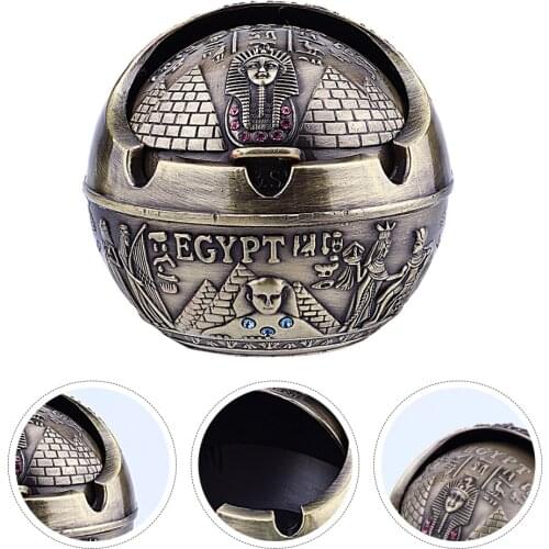 1Pc Creative Ashtray with Lid Cigar Cigarettes Metal Ashtray Windproof Ash Tray