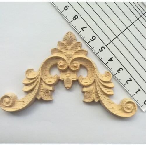1PC Vintage Floral Woodcarving Decal Corner Applique Frame for Home Furniture Wall Door Cabinet Decor Decorative Crafts 7CM 9CM