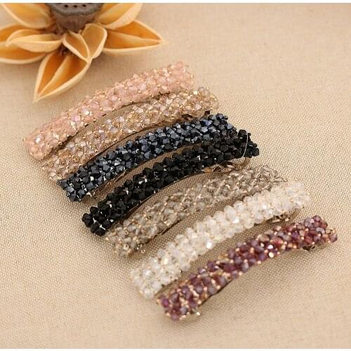 1PC Fashion Crystal Rhinestone Hair Clips Bling Korea Style Fashion Girls Hair Pins Metal Barrettes Hair Styling Accessories
