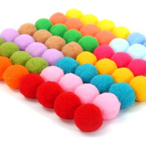 100Pcs Polyester Plush Balls Handmade Fluffy Soft Pompom Balls DIY Kids Toys Wedding Decor Pom Poms Felt Ball Sewing Craft