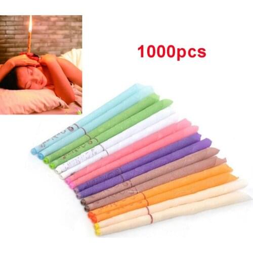 1000pcs(500pair) Natural Coning Beewax Ear Candling Thermo-Auricular Therapy Straight Style Fragrance For Ear Care Candles