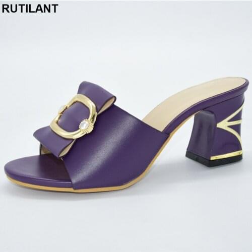 2020 Fashion Design Women Shoes African Women Sandals Nigerian Wedding Shoes and Bag Sets with Leopard Pattern Italian Slipper