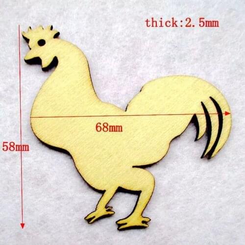 20x Unfinished wooden Christmas ornament - Wooden Cock oupage Christmas tree toy - eco-friendly wooden toy