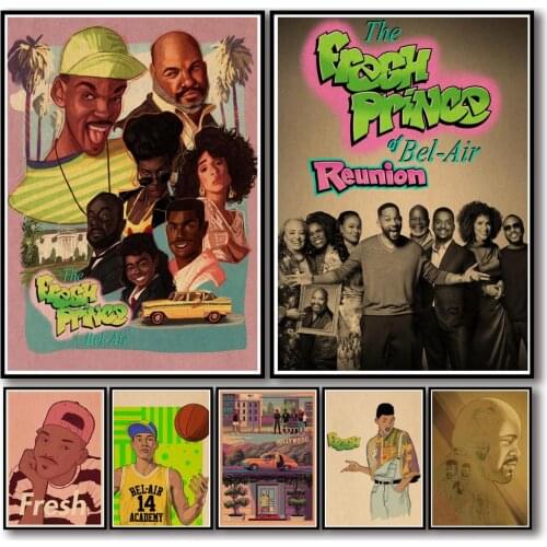 27 Designs The Fresh Prince of Bel-Air Kraftpaper Poster Artwork Fancy Wall Sticker for Coffee House Bar