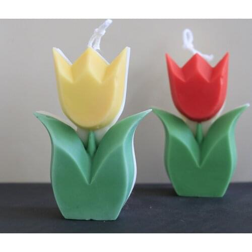DIY 3D Tulip Flower Candle Mold Floral Shape Candles Silicone Moulds For Home Decor Aromatherapy plaster Mold DIY Candles