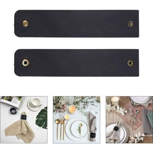 4pcs Leather Napkin Rings Handmade Rustic Napkin Holder for Home Table Christmas Decor Wedding Dinner Party Valentine