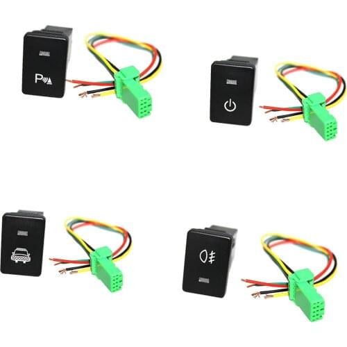 4 Pieces 12V Push Switch White LED Headlight & Fog Light & Parking Light & Power Symbol For Toyota Tacoma 2012-ON