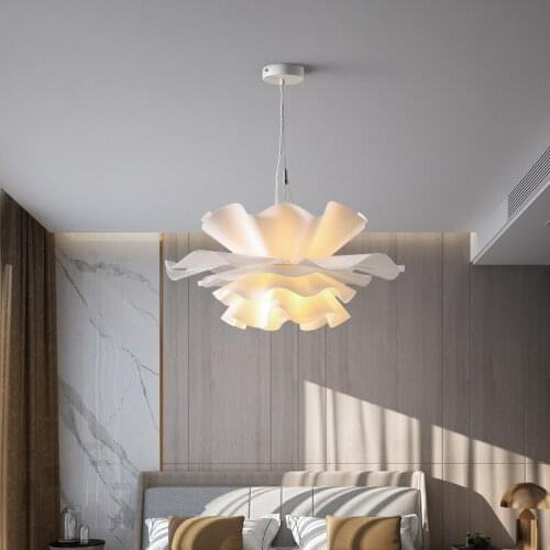 Nordic acrylic chandelier Flower Lights Warm design Bedroom Room Simple Modern Restaurant Dining Room Decor girl chandelier