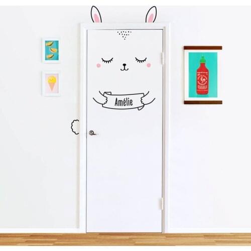 Anni The Custom Bunny Door Decal Wall Decal For Doors, Windows Or Closets Nursery Decor Funny Cute Rabbit Vinyl Sticker K522