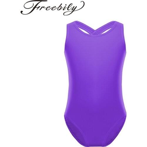Freebily Kids Girls Sleeveless Tank Dancesuit Ballet Dancewear for Gymnastics Leotards Professional Ballet Tutu Practice Costume
