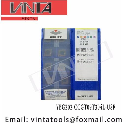 Free shipping high quality 10pcs/lots YBG202 CCGT09T304L-USF cnc carbide turning inserts