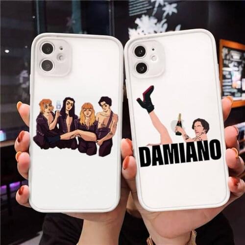 Maneskin Damiano David Phone Case For iPhone 12 11 Mini Pro XR XS Max 7 8 Plus X Matte transparent White Cover