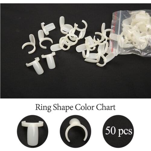 Arte Clavo 50pcs/lot Ring Shape Color Chart UV Nail Polish Natural Display Practice False Tips Nail Art Tool Ring Style Nail Tip