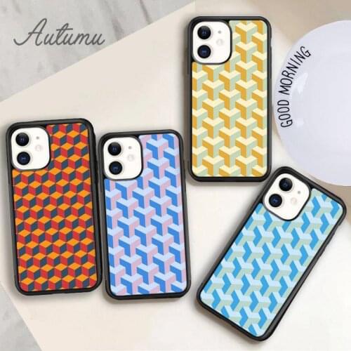 Geometric Phone Case for iPhone 11 12 Pro Max mini X XR XS SE 2020 5 6S 7 8 Plus Samsung Galaxy S8 S9 S10 Cover shell