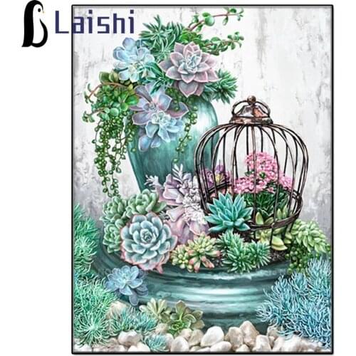 Full drill square Crystal Paintings Succulents Diamond Embroidery Full round 5d Diy birdcage diamond painting Diamond Mosaic